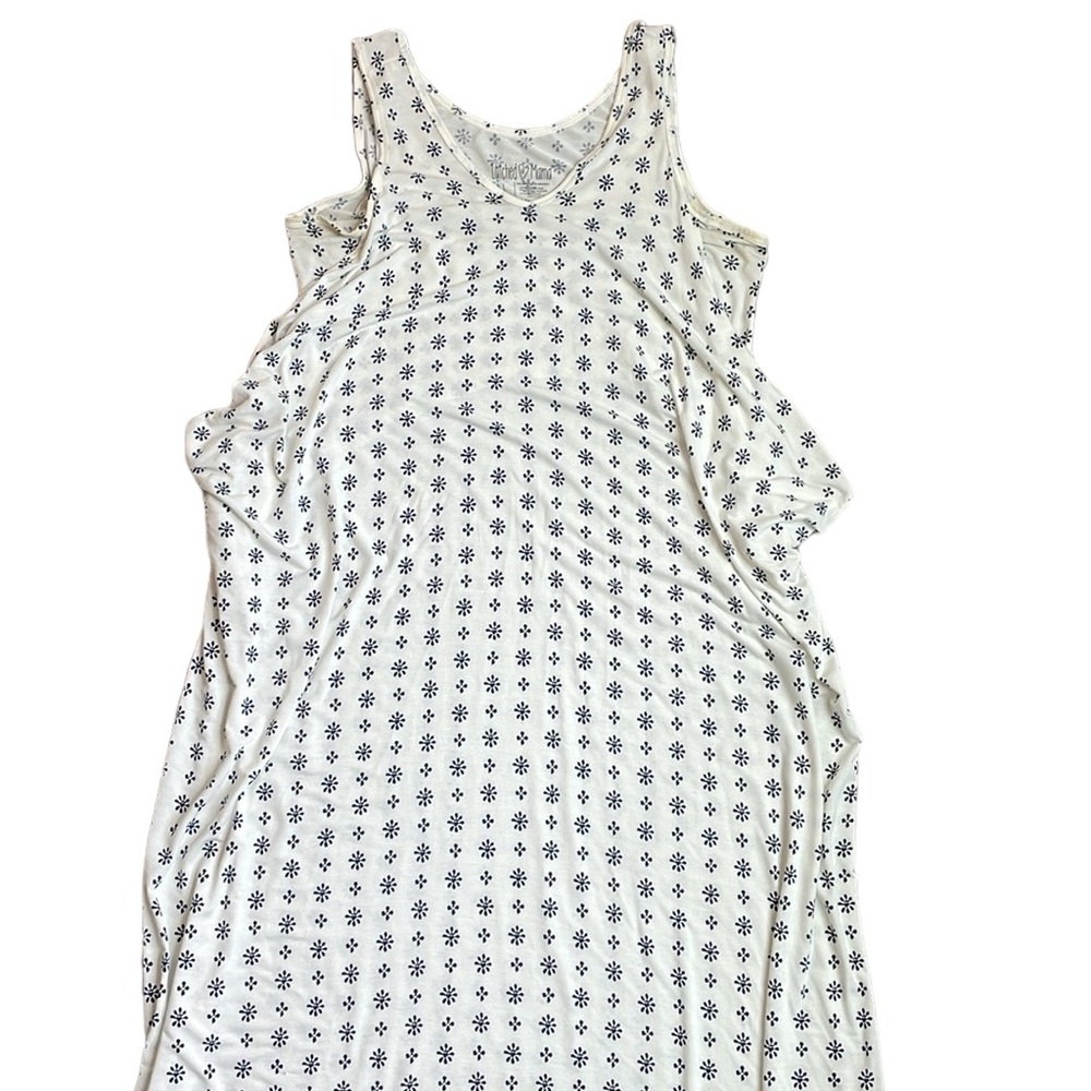 Latched Mama White Floral Print Nursing Tank Dress